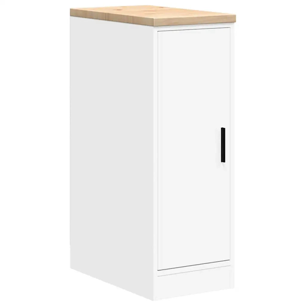 Armadietto da Garage Bianco 30x51x85 cm Legno Massello di Pino 860553