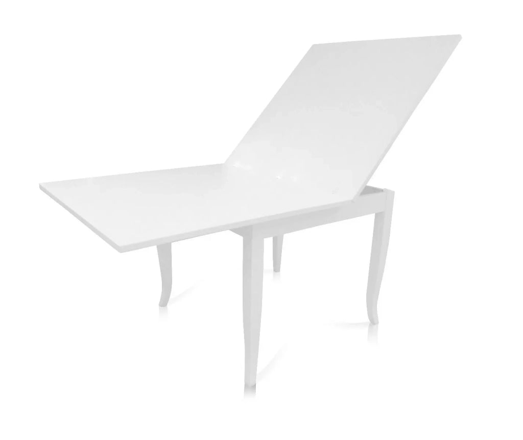Tavolo con allunghe 90x90 libro bianco opaco (747) - Mobili 2G