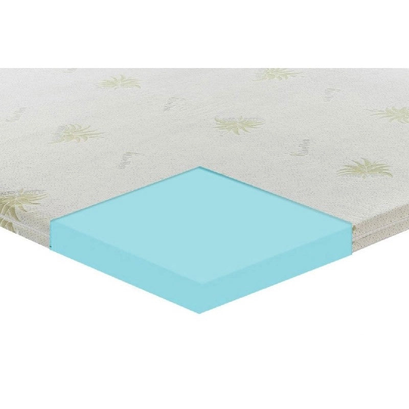 Topper correttore memory foam alto 5cm - rivestimento all’aloe vera - 80x200
