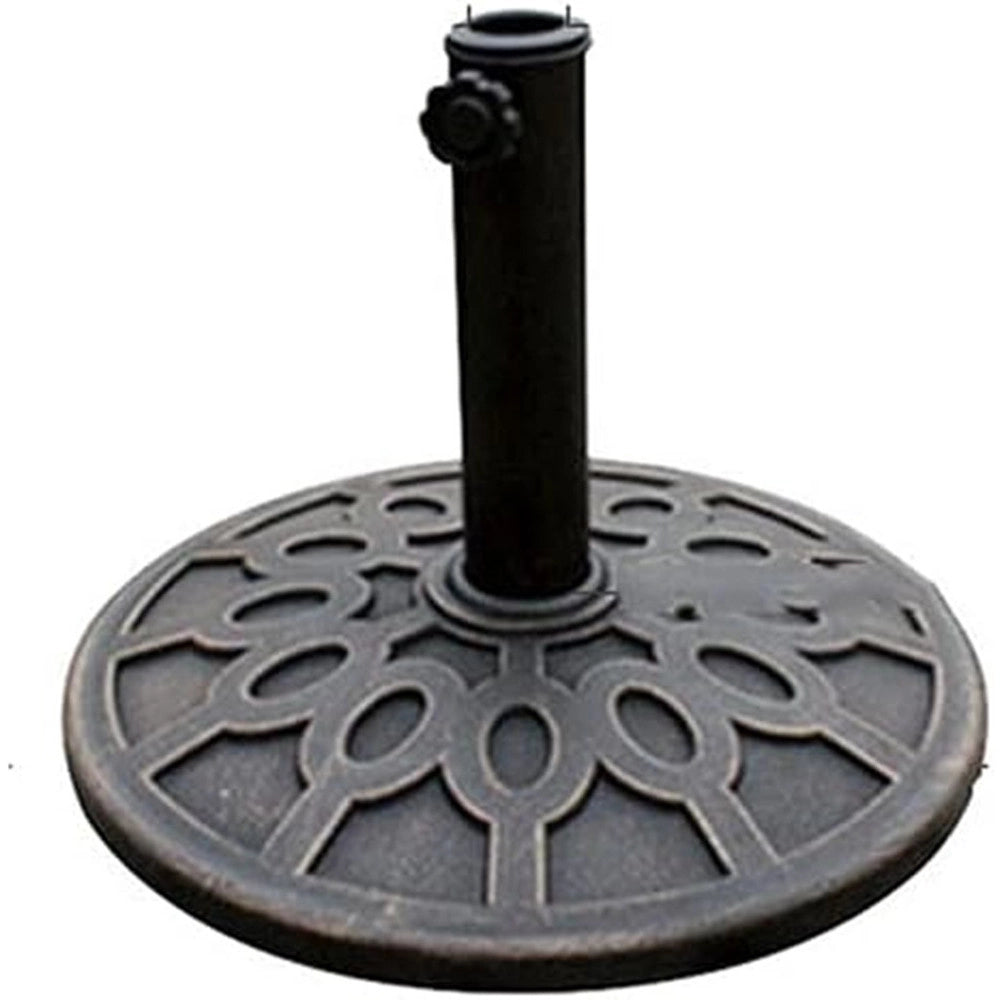 Trade Shop - Base Rotonda Per Ombrellone Da Esterno Giardino Palo Centrale ø43xh32cm Nero 016594 -