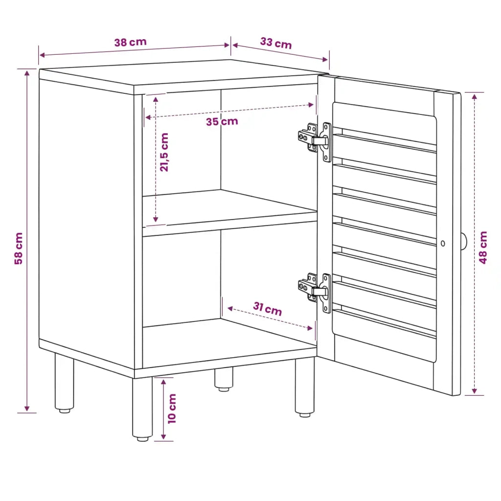 Mobile da Bagno con porta Marrone e Nero 38 x 33,5 x 58 cm 4018865