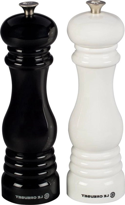 Set di macinatore di pepe e sale regolabile - ABS plastica resistentente all'usura - resistentente alla corrosione - 40 gram - nero e bianco