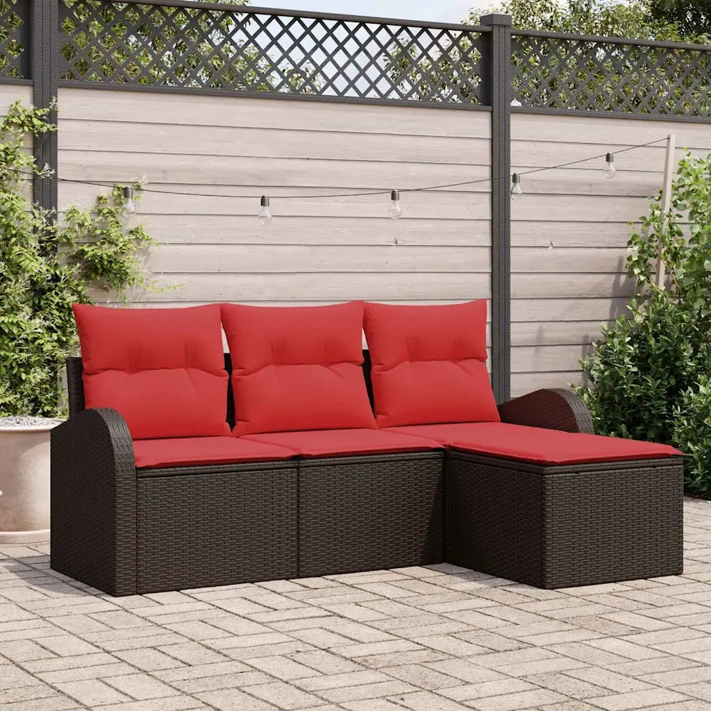 Set Divano da Giardino Marrone polyrattan 3345994