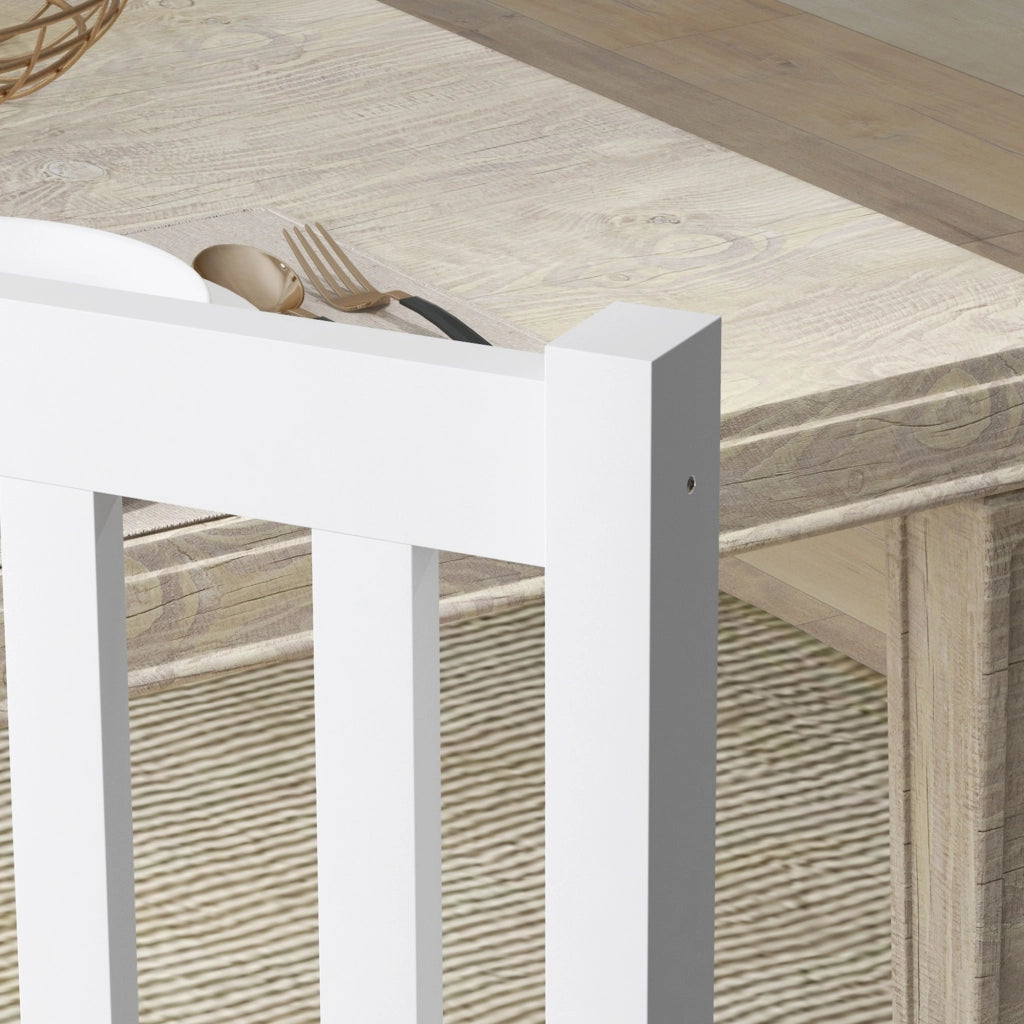 SEDIA da cucina Set da 2 pezzi in legno bianco stile rustico