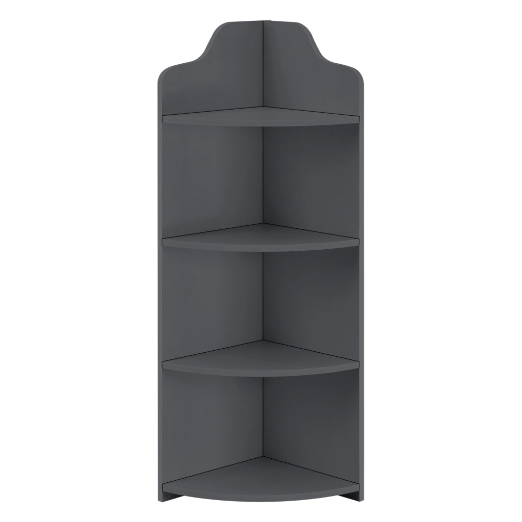 Scaffale Angolare Bjurholm a 4 Ripiani Aperti 90 x 28 x 28 cm - Grigio Scuro [en.casa]