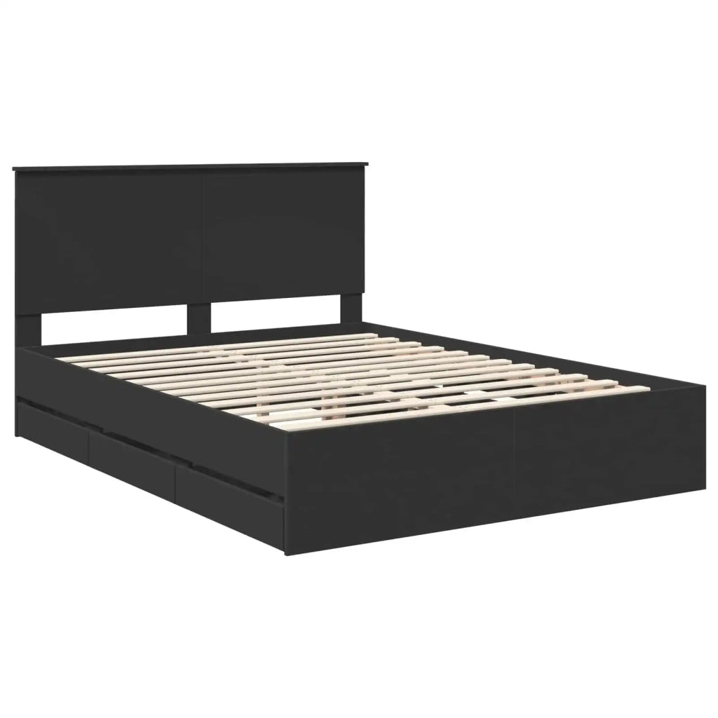 Struttura del letto Nero 150 x 200 cm Legno Ingegnerizzato 3411104