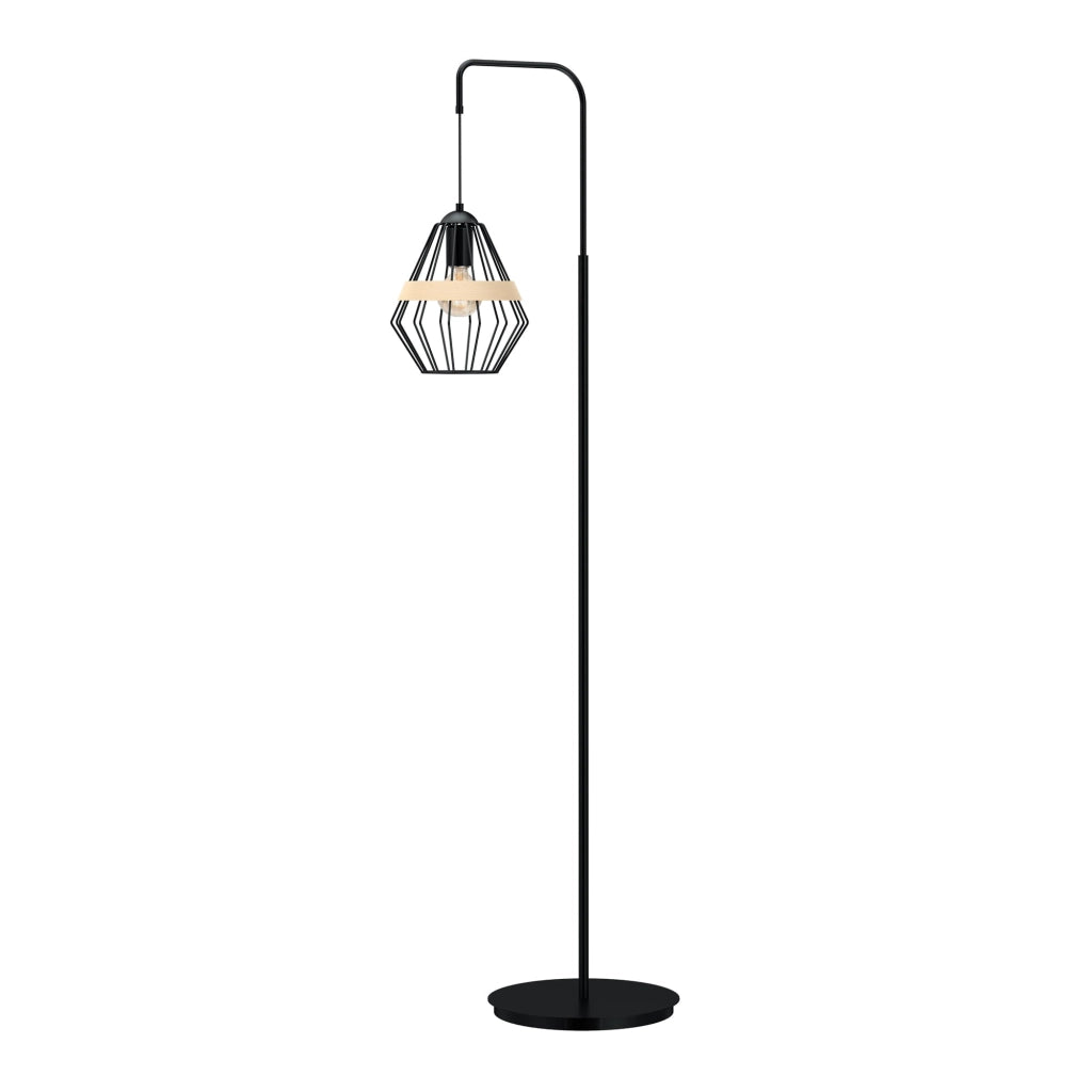 Lampada da terra Cliff nero/legno E27 60W Milagro MLP5528