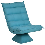 Poltrona Relax Girevole ¨C Xylo ¨C Velluto Blu Schienale Reclinabile 5 Posizioni 62x70x95cm