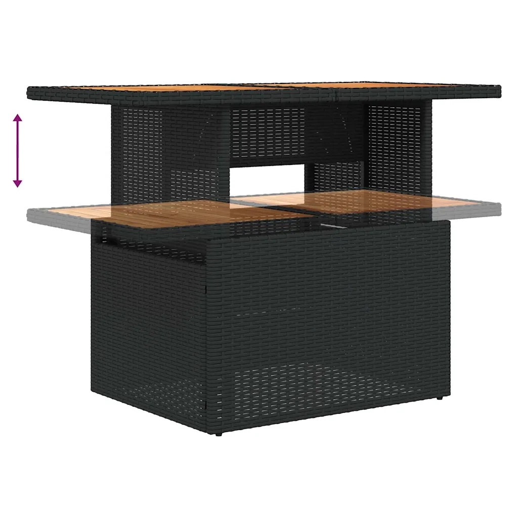 Set Divani da Giardino con Cuscini 7pz Nero Polyrattan 3327115