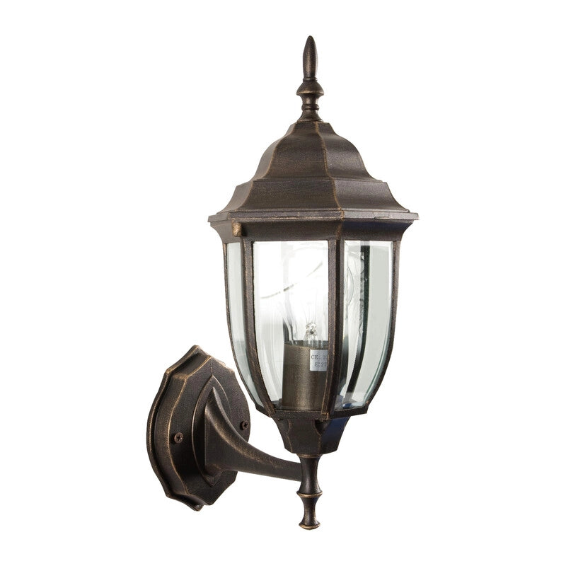 LANTERNA BOMBAY C/BRACCIO BRONZO ANTICHIZZATO