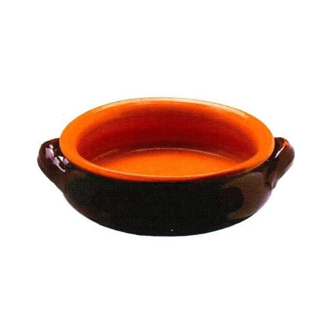 Coli Tegame in Terracotta 2 Manici Basso 36 cm Rivestimento Ceramico Verniciatura Senza Piombo colore Marrone