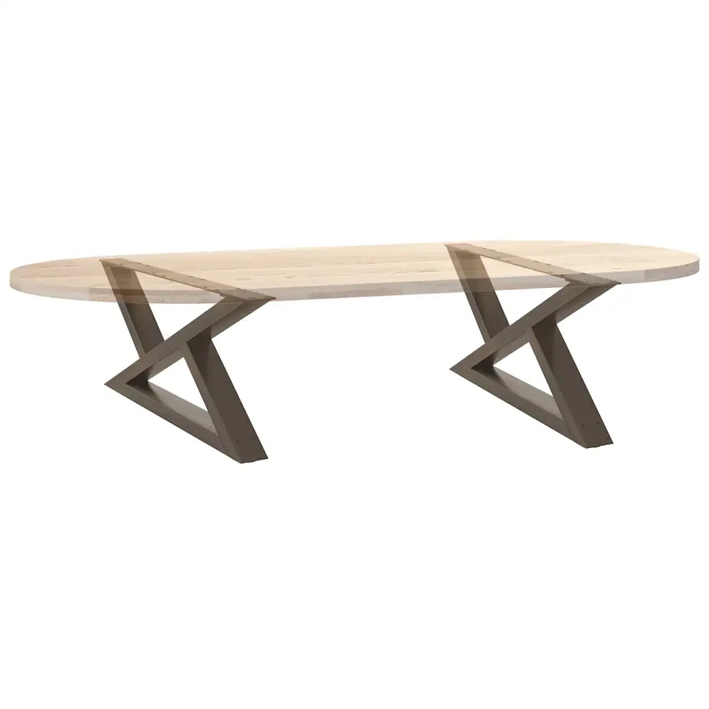 Gambe per tavolino da caff¨¨ 2 pz | Piede del tavolo in acciaio naturale 70x(30-31,3) cm