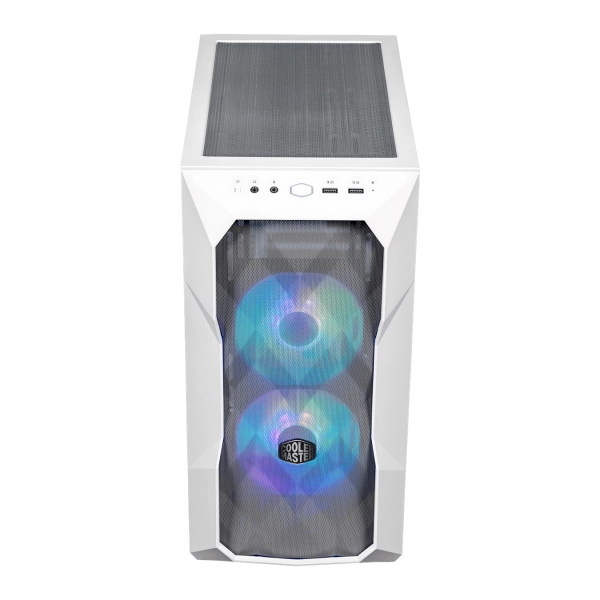 "Case MasterBox TD300 Mesh White- 2USB3.2-2xCombo 2.5""/3.5""-2x2.5""-2x120mm SickleFlow PWM ARGB Front Fans-ARGB/PWM Hub-NO PSU"