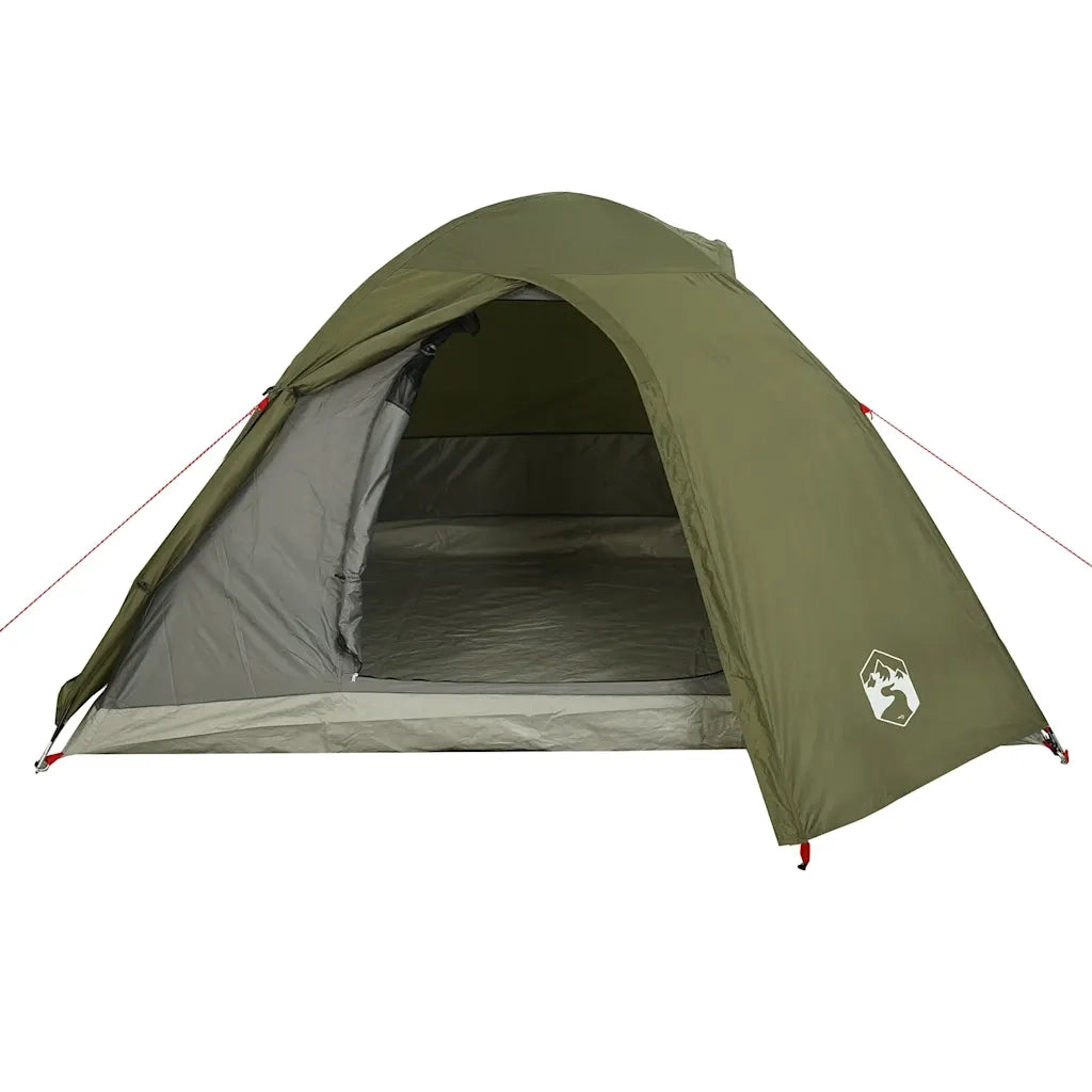 Tenda da Campeggio | Tenda Familiare a Cupola 3 Persone Verde Oliva Impermeabile