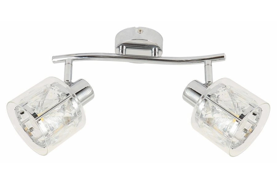 Plafoniera Elmo glamour cromata 2 luci E14 Reality