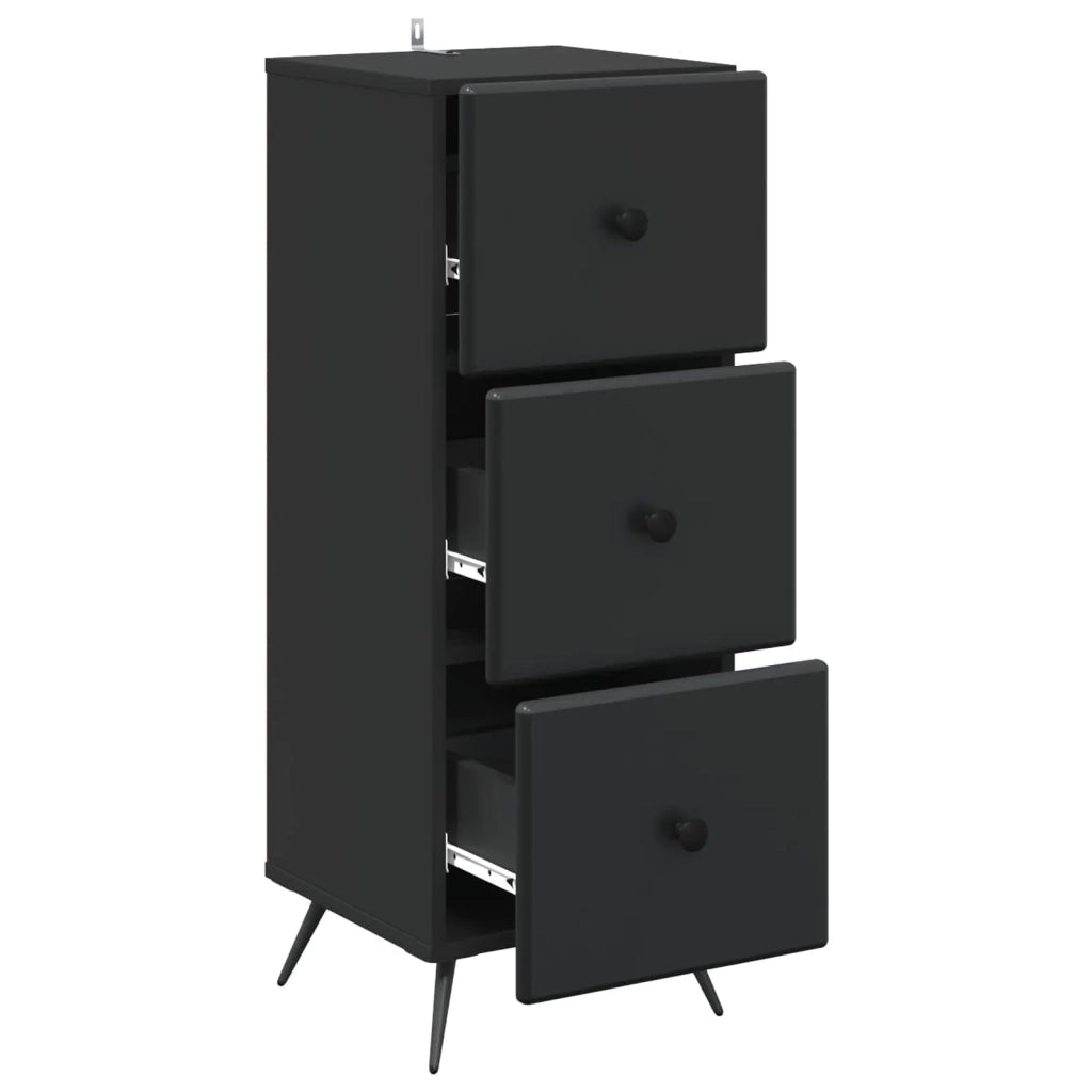 Mobile con Cassetti Nero 33 x 34,5 x 90 cm Legno ingegnerizzato 895536