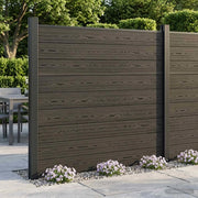Set di Recinzione 9 pz 1564 x 186 cm WPC e Alluminio Nero 3429419