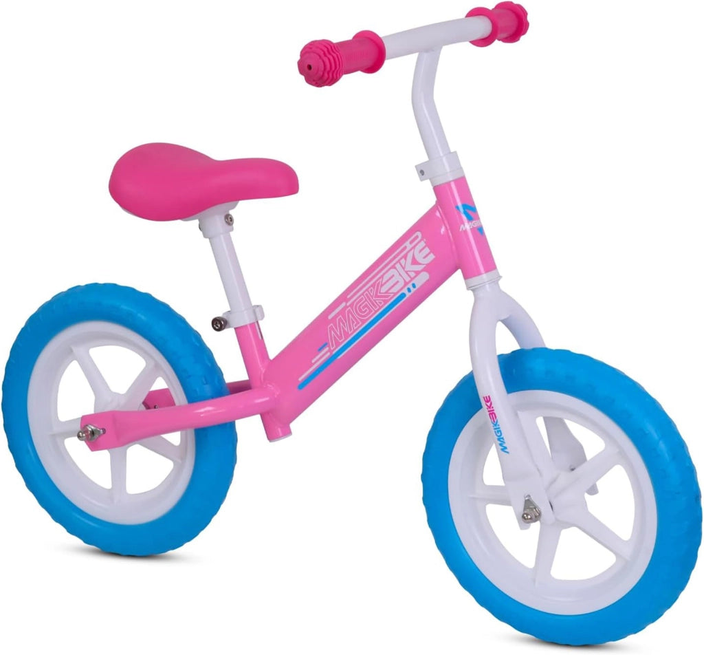 Bicicletta Senza Pedali Balance Bike per Bambini 10 Pollici 80x40x60 cm Sellino e Manubrio Regolabili Sport Rosa