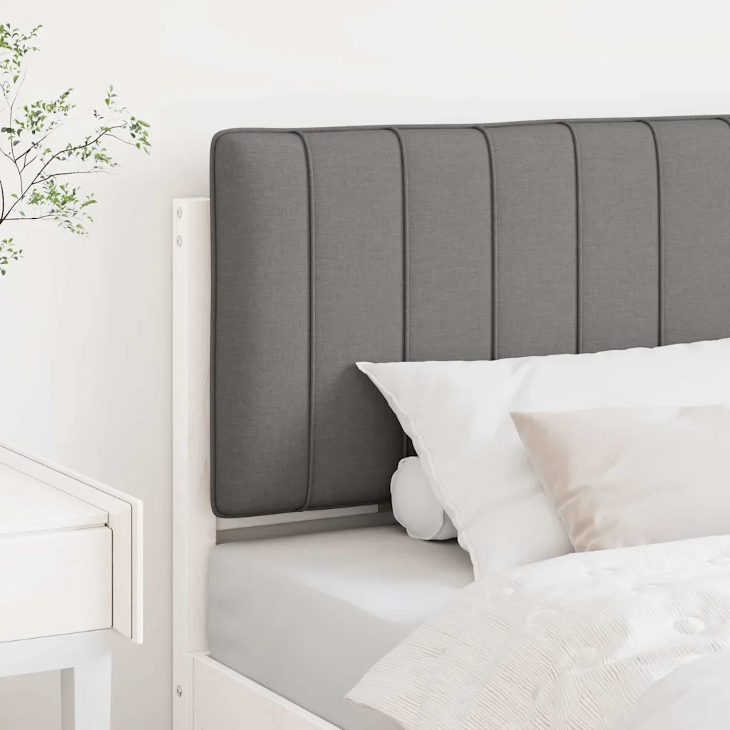 Testiera | Testata imbottita Bianco e grigio chiaro 90 cm Pino massello
