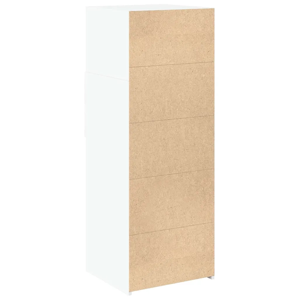 Credenza-Buffet-Armadio da cucina Bianca 45x42,5x124 cm in Legno Multistrato