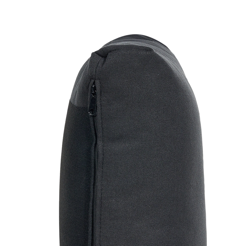 Divano componibile 4 posti imbottito in tessuto nero gambe nere schienale imbottito lato sinistro stile moderno