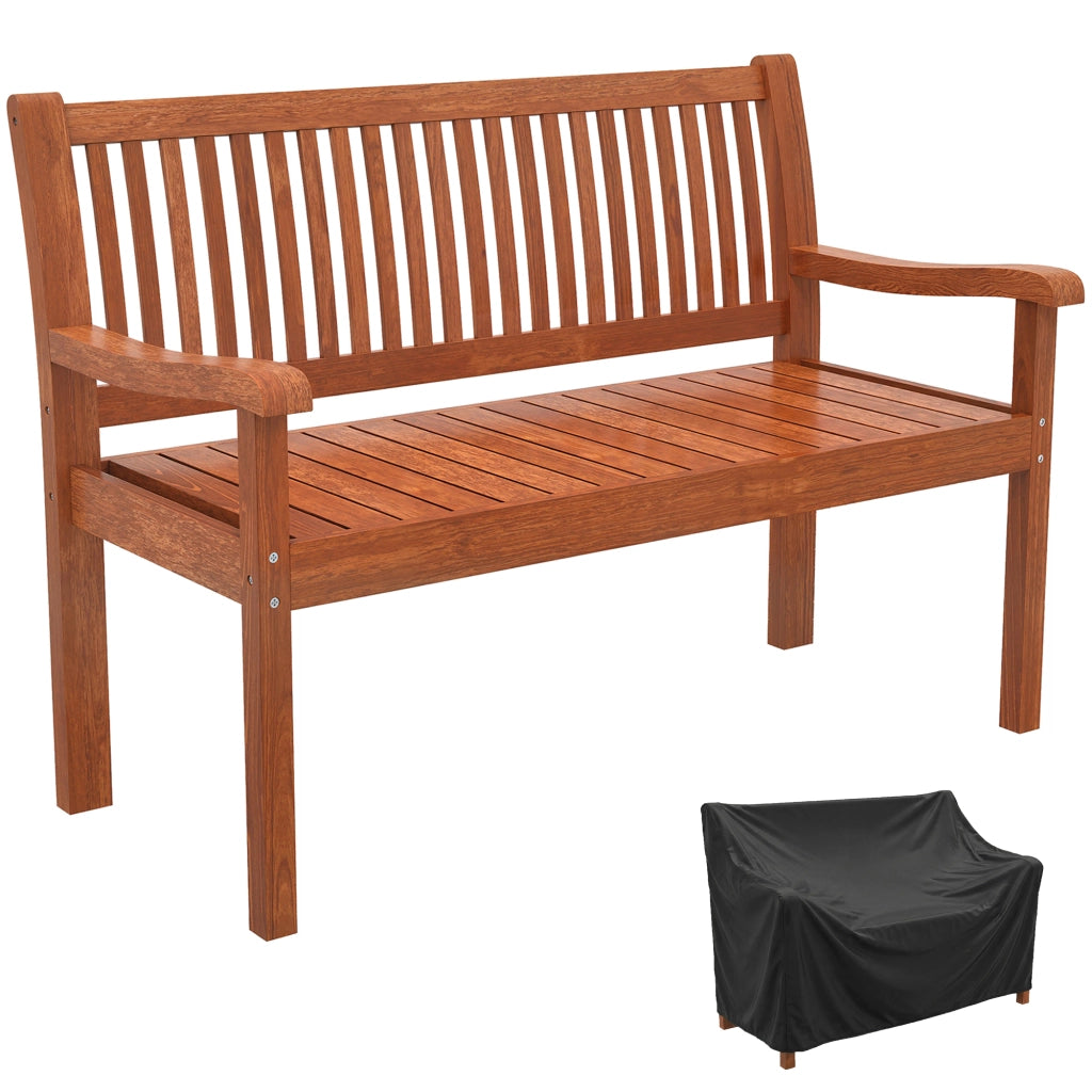 Panchina da Giardino in Legno 2 Posti ¨C zephmum ¨C Marrone Chiaro 125x62x90 cm