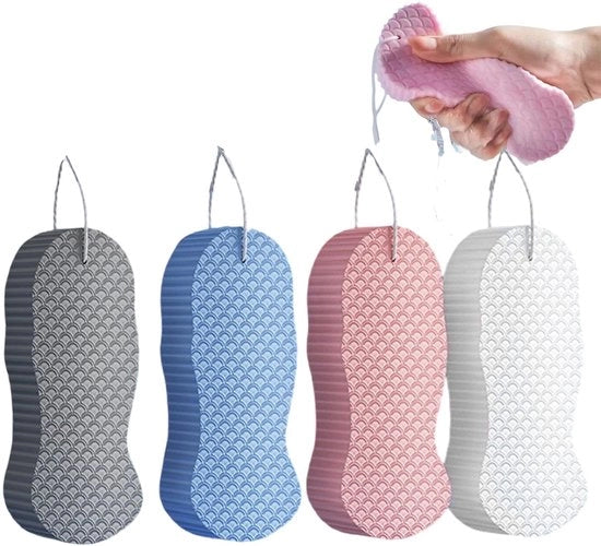 Set di 4 Spugne per Peeling per Pelli Secche Rinnovabili