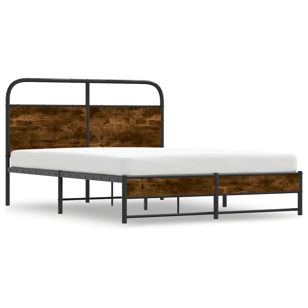 Giroletto senza Materasso-Struttura Letto Rovere Fumo 120x190 cm in Truciolato 915396