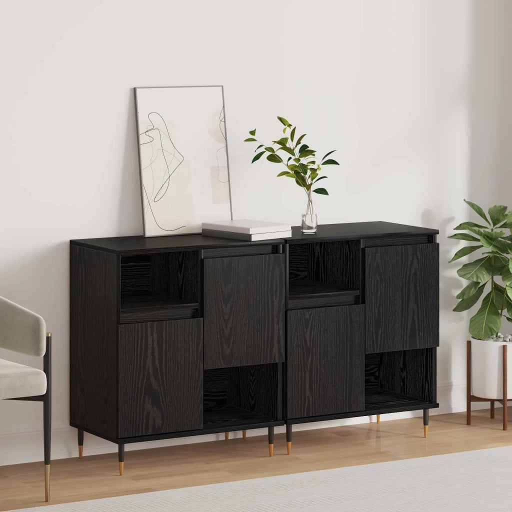 Credenza | Sideboards 2 pcs Rovere nero