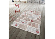 Tappeto Antiscivolo In Stampa Digitale Linea Pensieri Delicati Dis. Shabby Love - 152x230 - Rosso