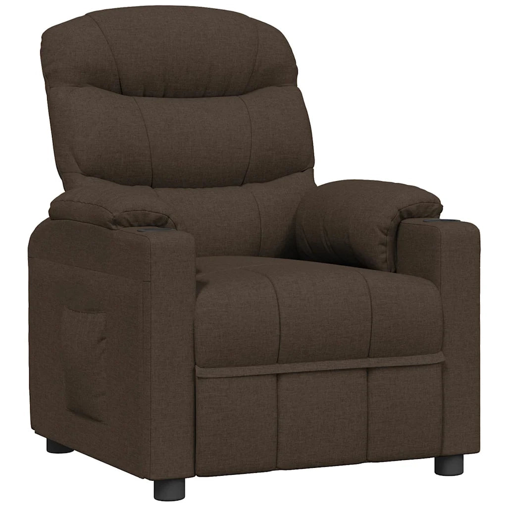 Poltrona reclinabile in tessuto marrone scuro 348075