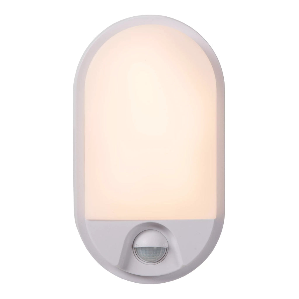 Applique esterna bianca ellisse con sensore LED 10W Lucide