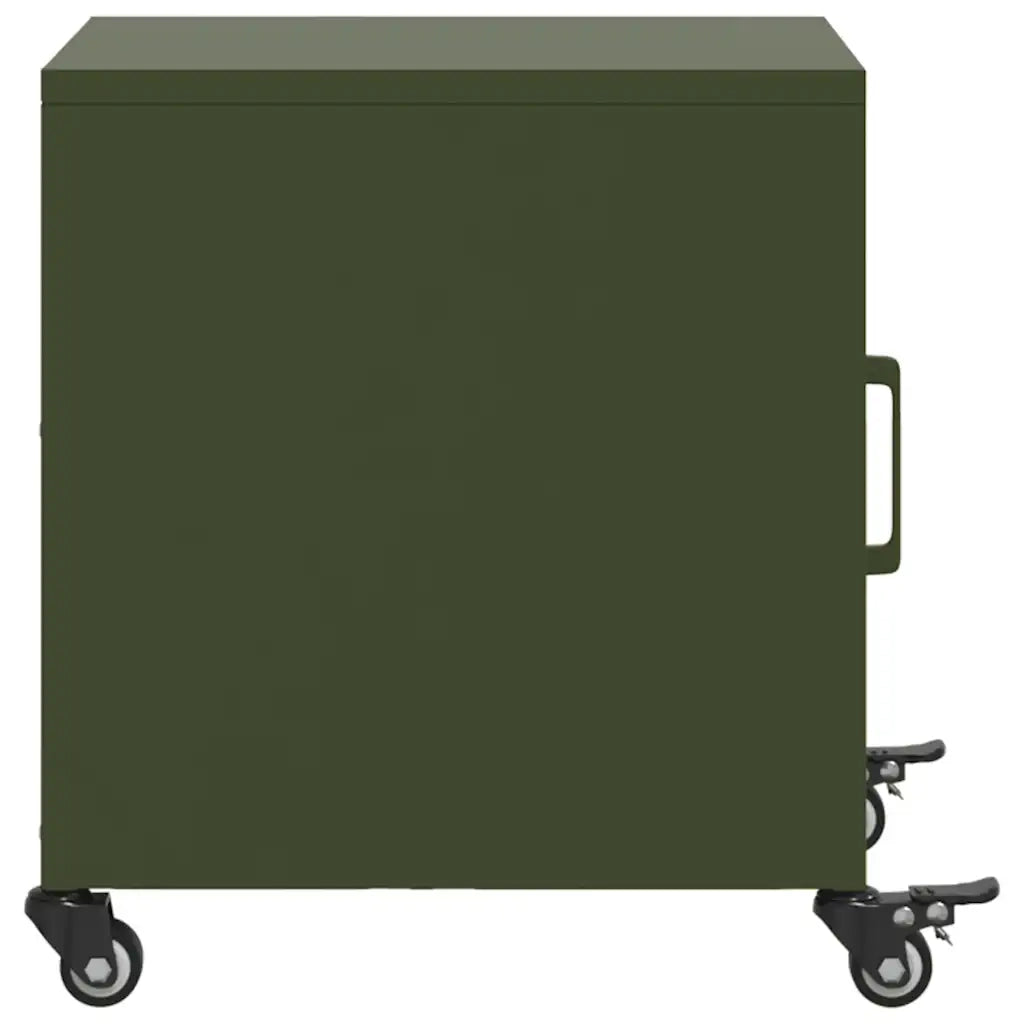 Comodini 2 pz-Set di 2 Tavolino da notte Verde Oliva 36x39x43,5 cm in Acciaio 324375