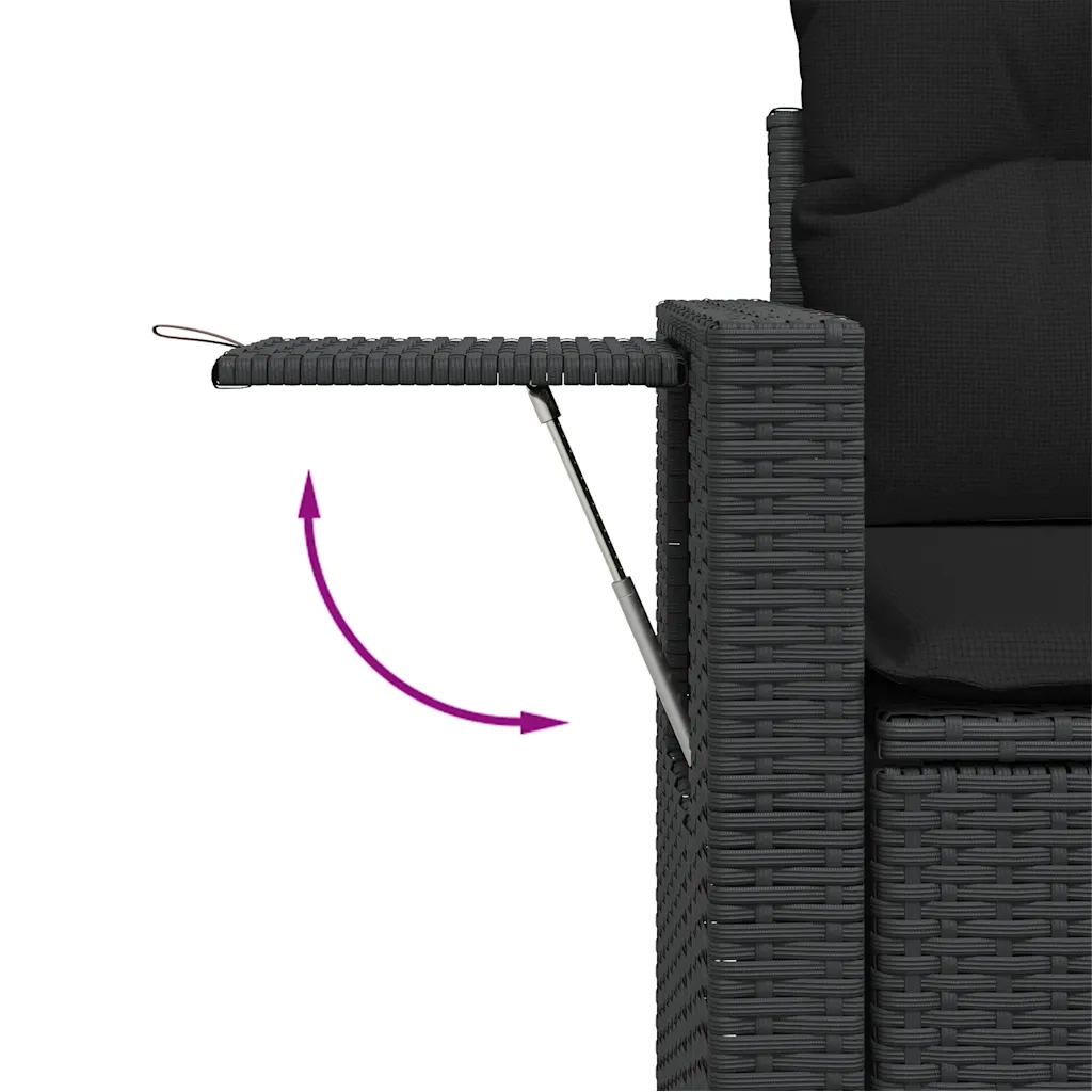 Set Divani da Giardino con Cuscini 7pz Nero Polyrattan 3267755