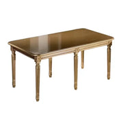 Tavolino laccato oro da salotto in legno con fregi 99x55x46 - Mobili 2G