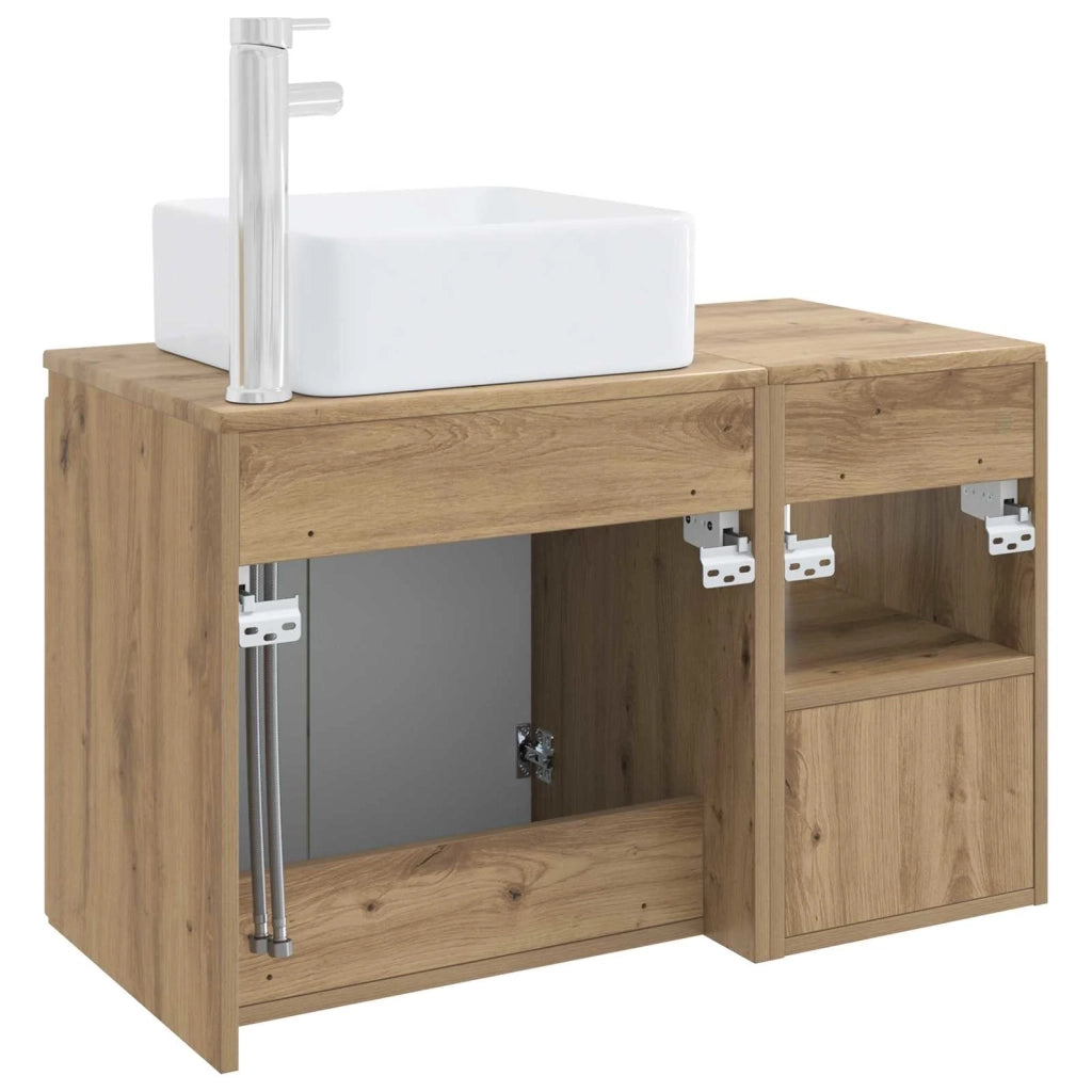Set di mobili per il bagno 2 pz Rovere Artigianale 3404053