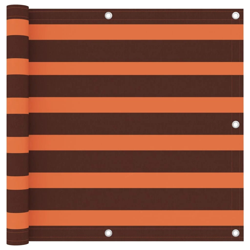 Paravento per balcone frangivista 90 x 500 cm tessuto Oxford arancione e marrone 02_0010326
