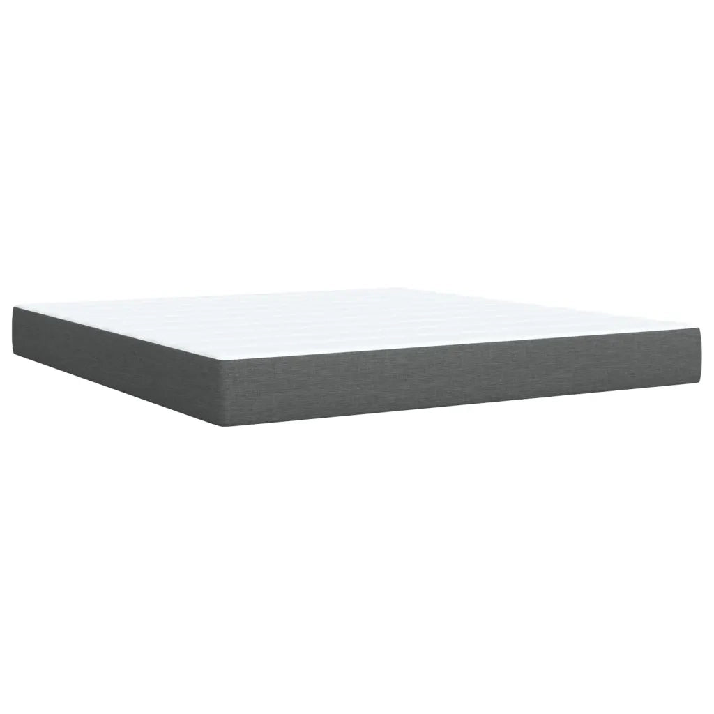 Giroletto a Molle con Materasso Grigio Scuro 180x200 cm Tessuto 3290561