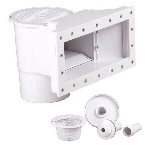 Skimmer a bocca larga a parete standard completo di bocchetta, compatibile con piscine STEEL e OSMOSE