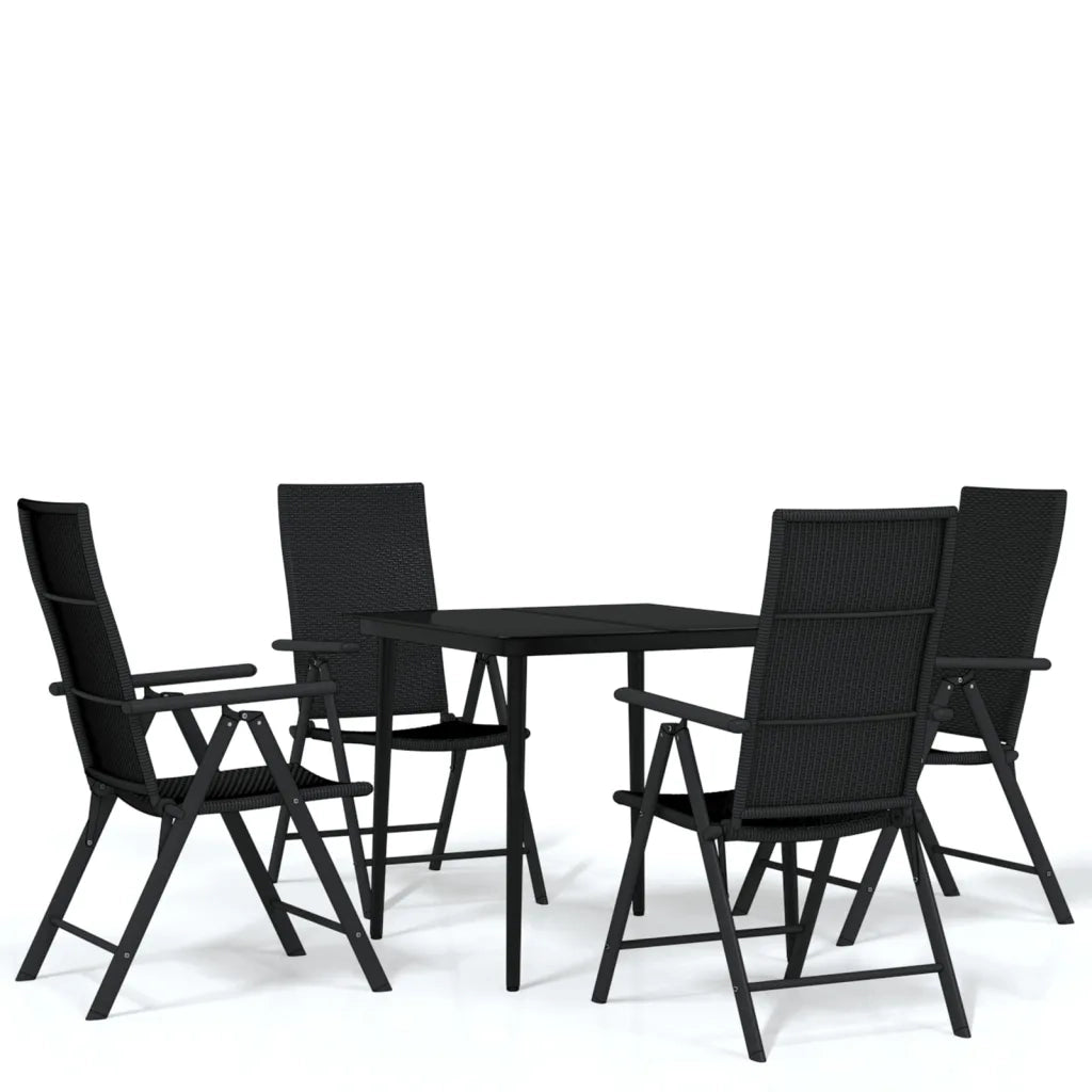 Set da Pranzo da Giardino 5 pz Nero 3099108