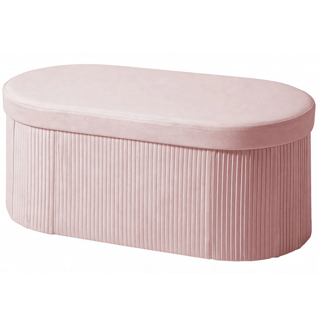 Pouf contenitore pieghevole 72L ¨C Xylo ¨C velluto rosa 76x38x35cm