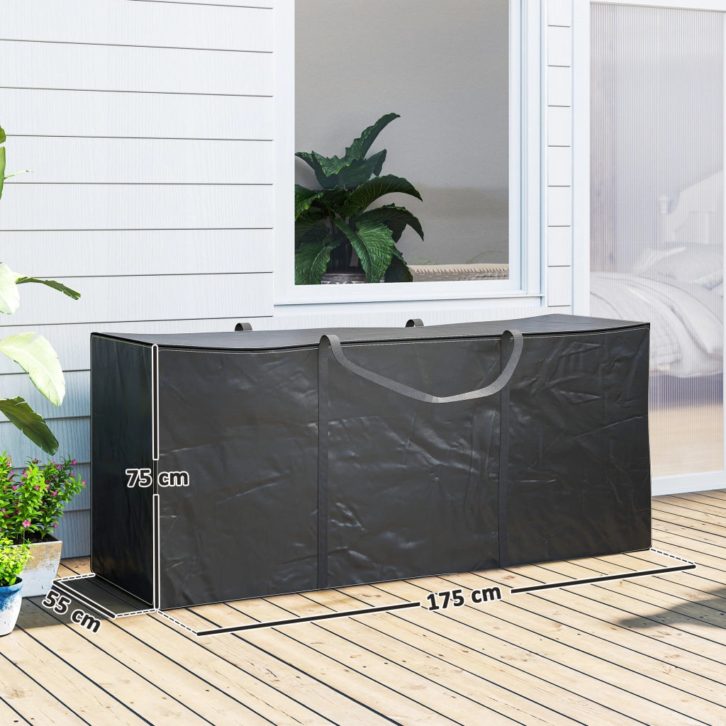 Custodia per cuscini da giardino ¨C zephmum ¨C nero 175x55x75 cm
