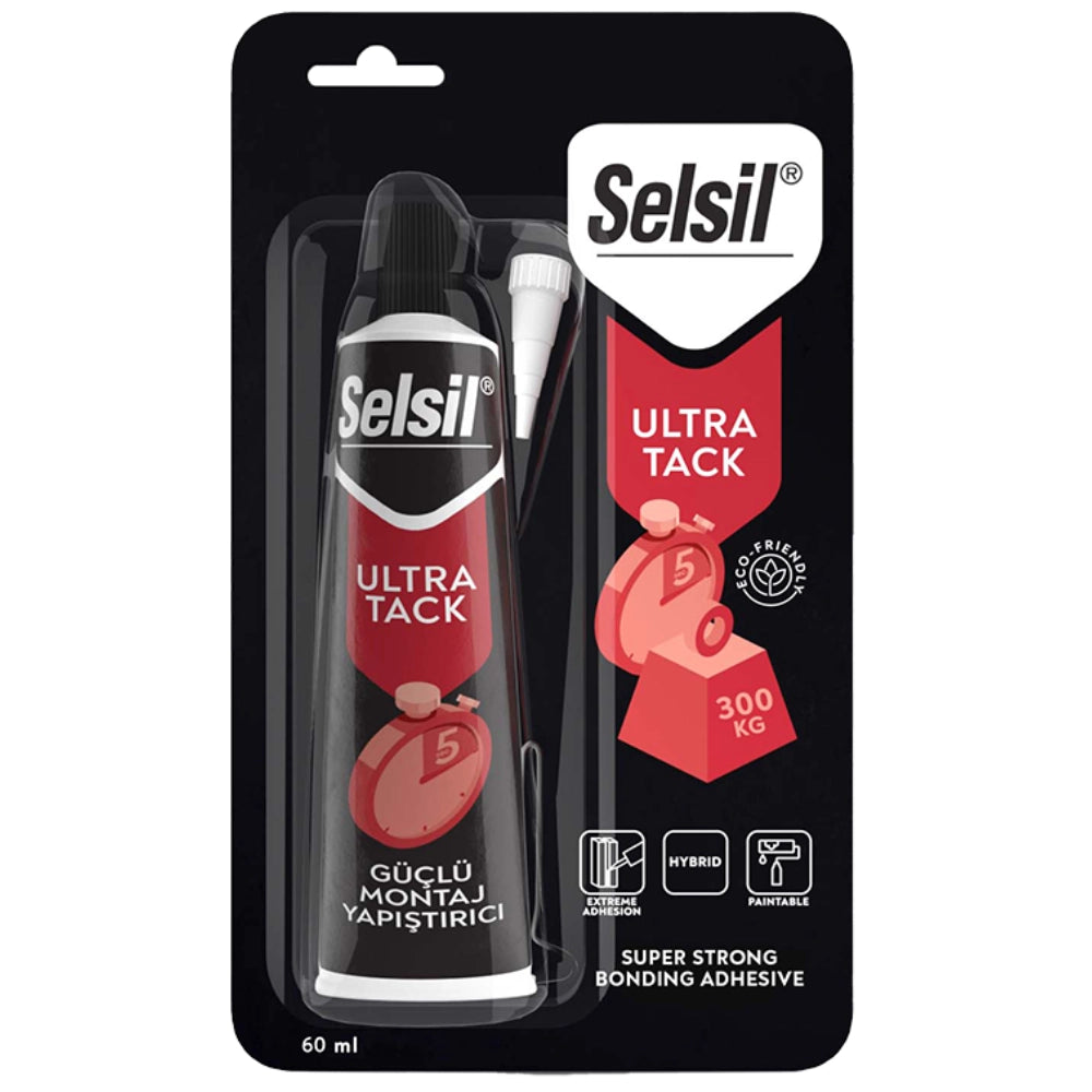 Adesivo siliconico verniciabile ultra tack bianco alta resistenza 60 ml selsil