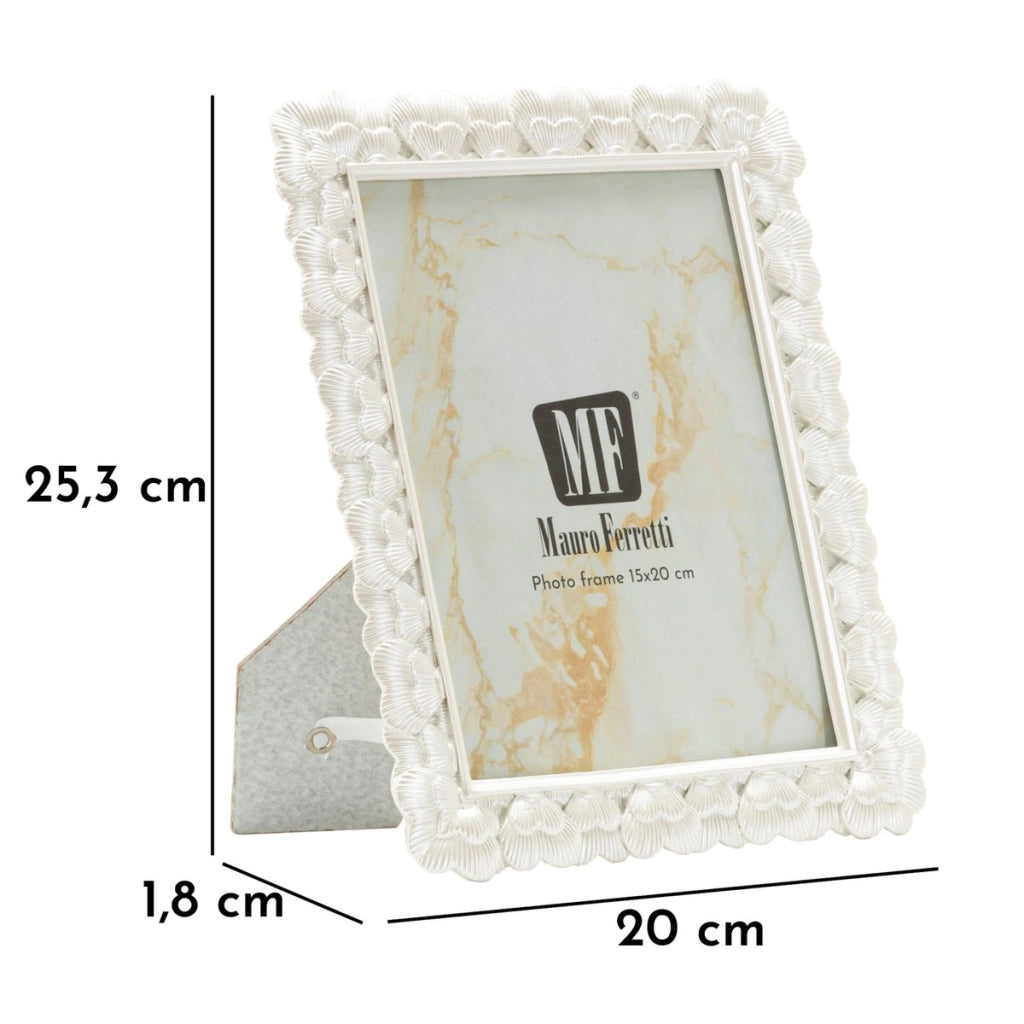 Cornice portafoto Hearty argento con profilo a cuori 15x20 cm