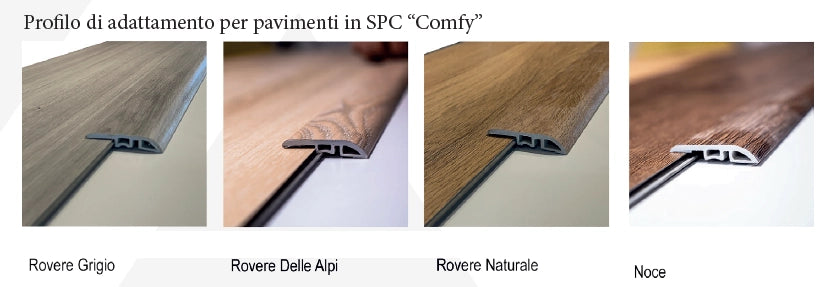 PROFILO DI ADATTAMENTO PER PAVIMENTO IN SPC Colore Noce