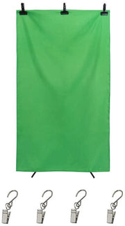 Pannello di sfondo fotografico 5 x 3,3 ft - Sfondopannello mousseline - Clip per sfondo - Sfondopannello per retouching verde - Design professionale - Prodotto duraturo e senza rilievi - Greenscreen