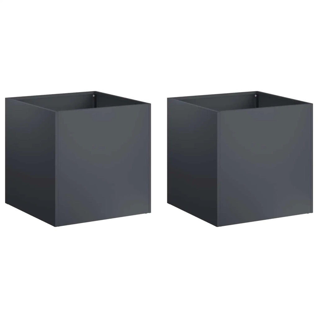 Vaso da giardino 2 pz Antracite 45 x 45 x 45 cm 8004971