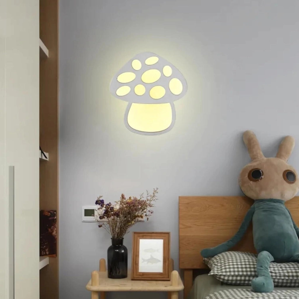 Applique a Led Lampada da muro per parete forma di Fungo cambia 3 luce bianca 9w