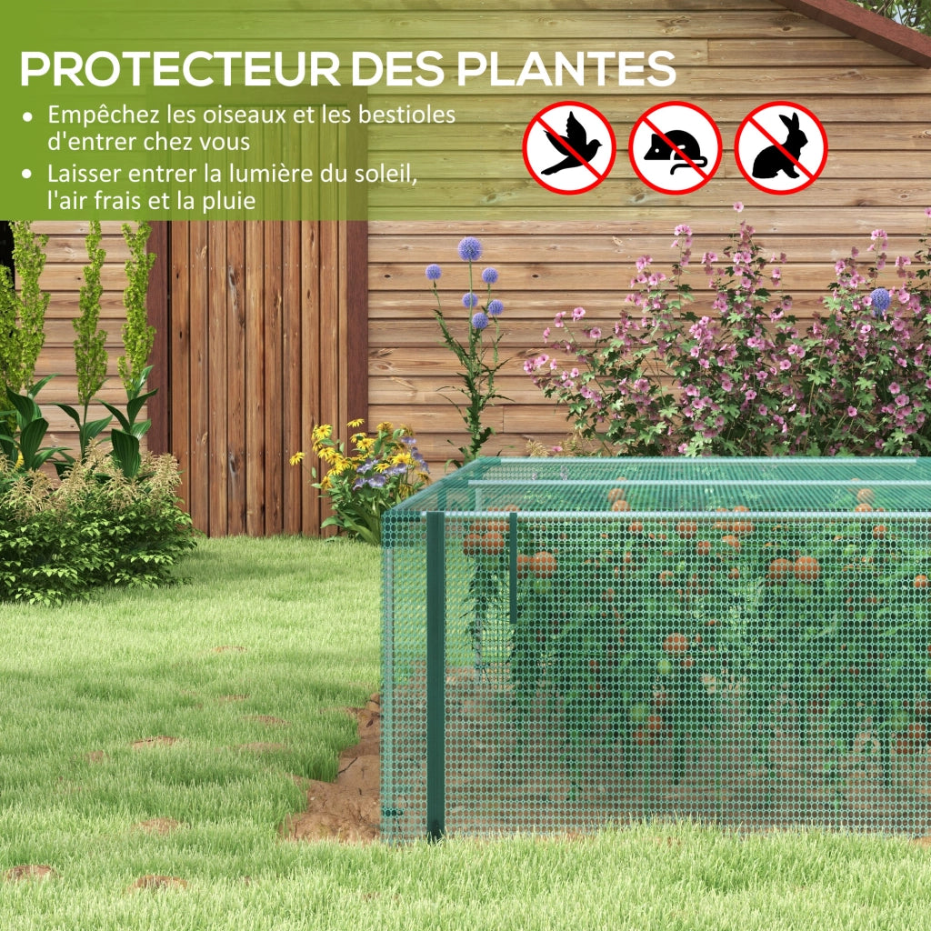 Serra da giardino per pomodori con porta zippata e rete protezione HDPE ¨C Xylo ¨C 125x373x62,5 cm