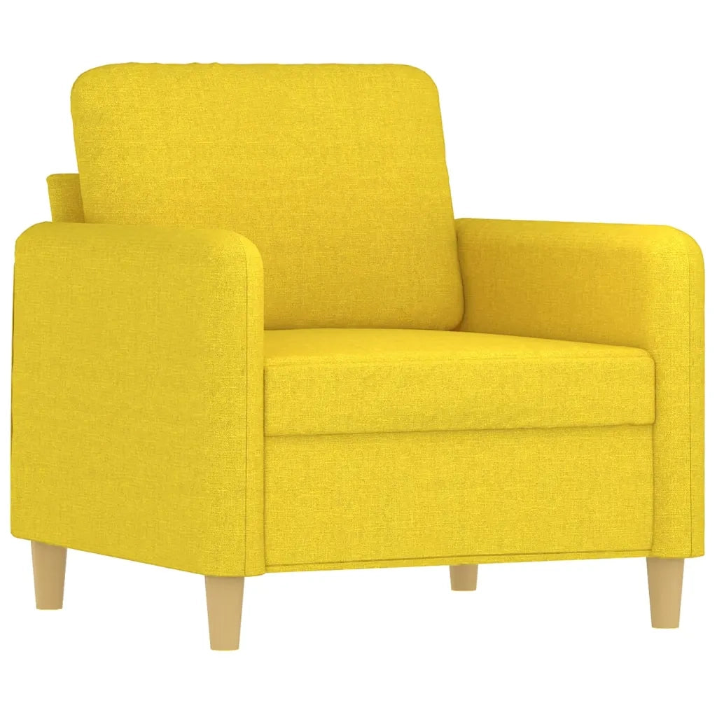 Set di Divani 4 pz con Cuscini Giallo Chiaro in Tessuto 3202067